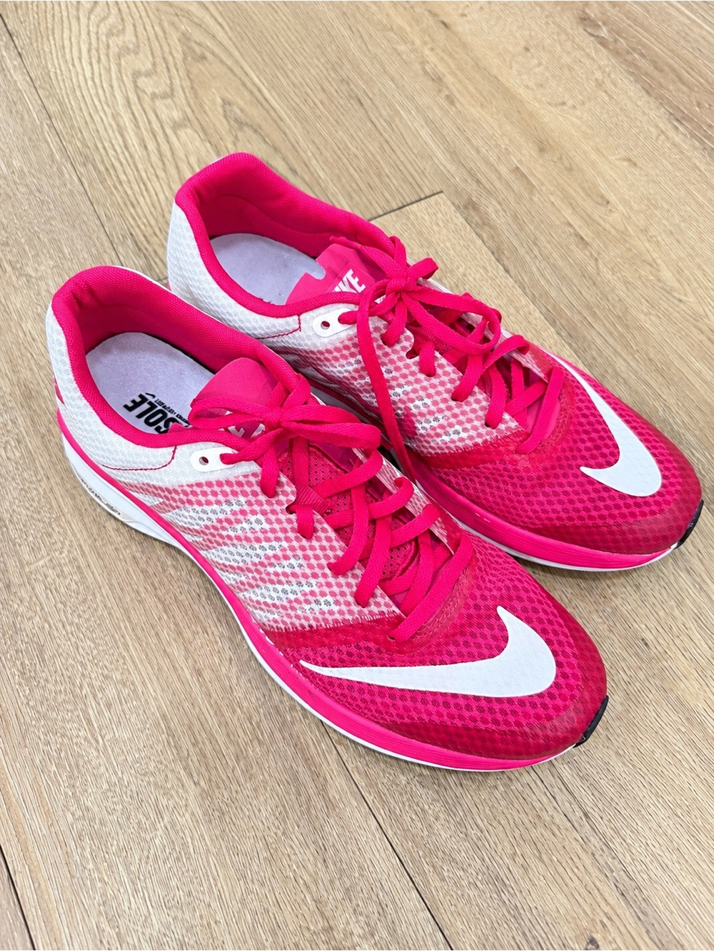 Nike Lunar Speed Fuchsia Pink & White Lunarlon Running Shoes W/Fitsole Size 9,5